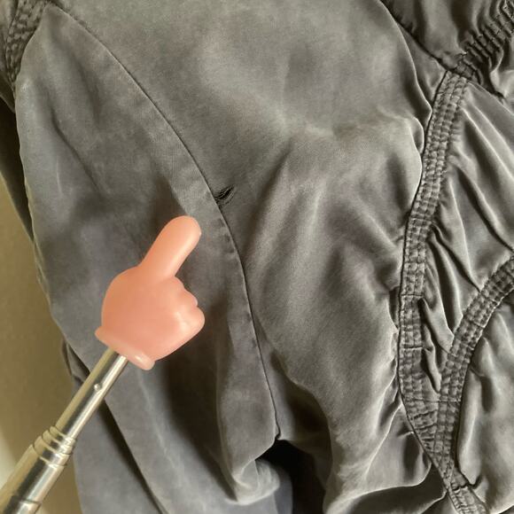 Lululemon Jacket Womens 8 Gray Reversible Thumb Holes Ruched Zipper Cool Down - Picture 4 of 12